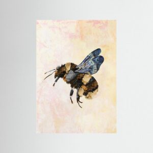 Grunge Watercolour Bee by Sarah Manovski