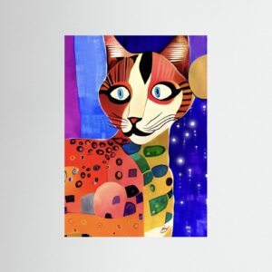 Colorful Abstract Cat by Ruth Day